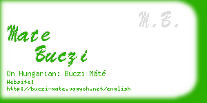 mate buczi business card