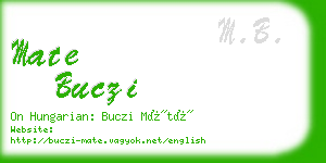 mate buczi business card